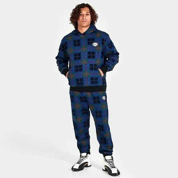Nike Pants Nike Air Jordan Essential Plaid Blue Holiday Track
